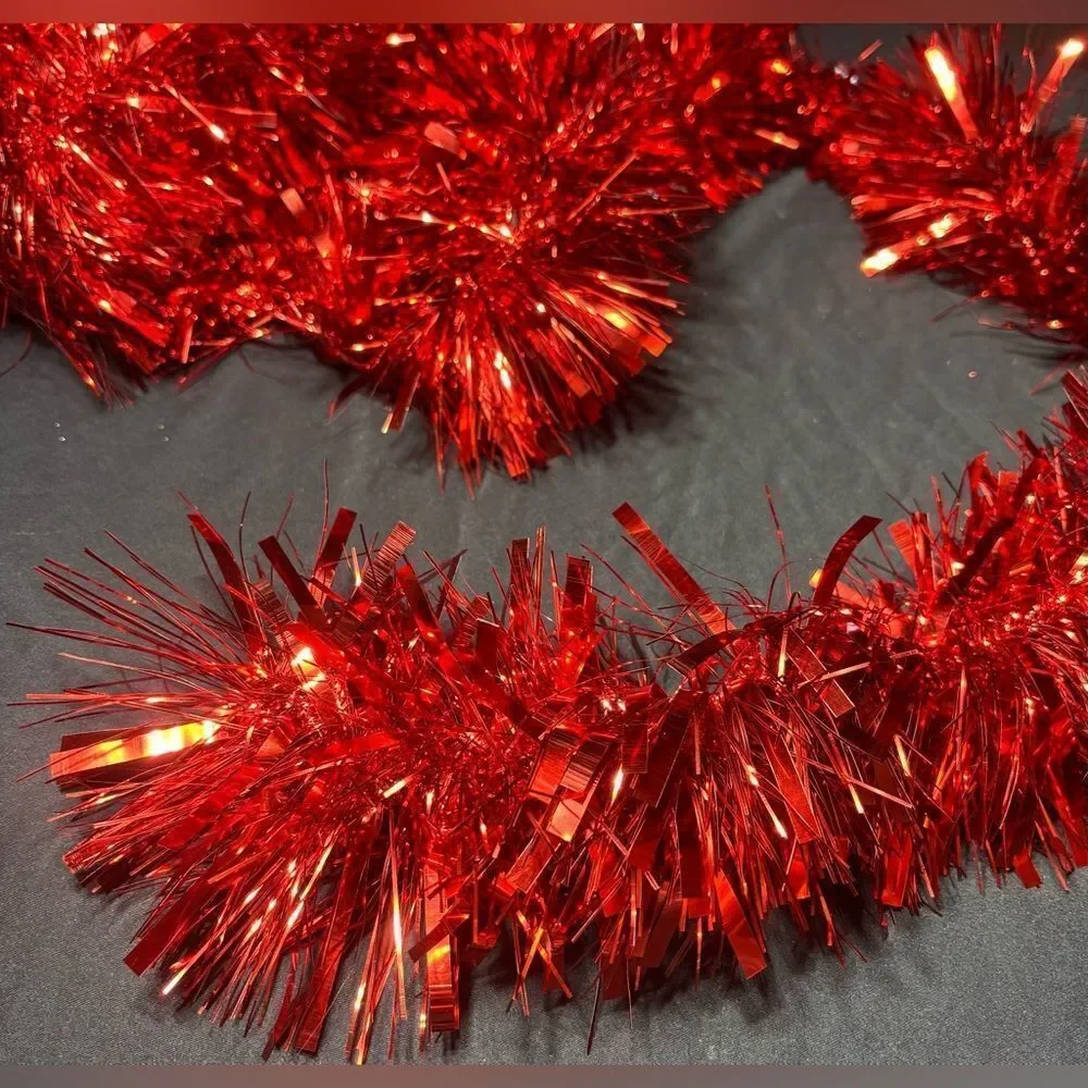 🎄❤️🎄 12’ Red Christmas Garland Tinsel EPC One Piece